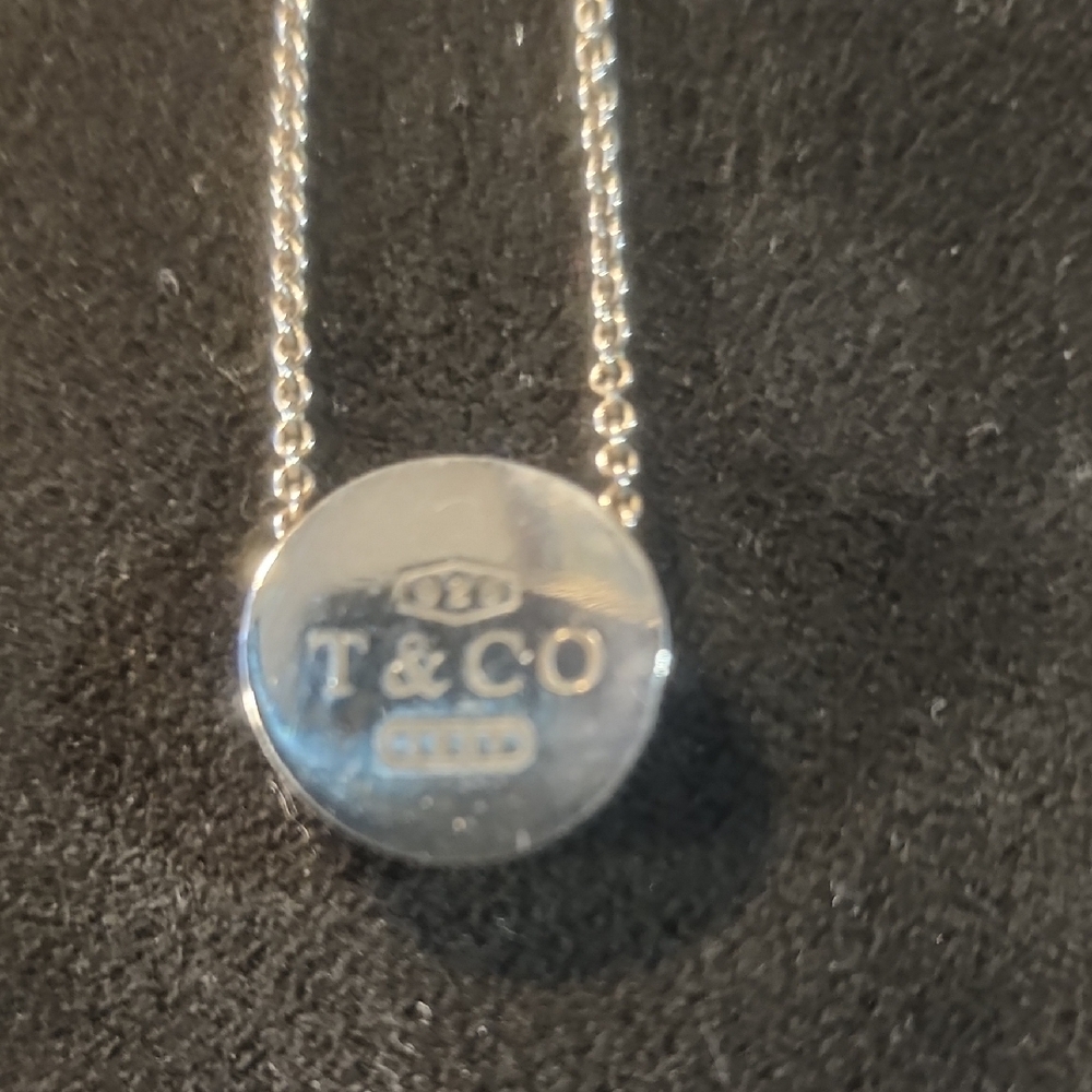Authentic Tiffany & Co. Silver Round Pendant Necklace